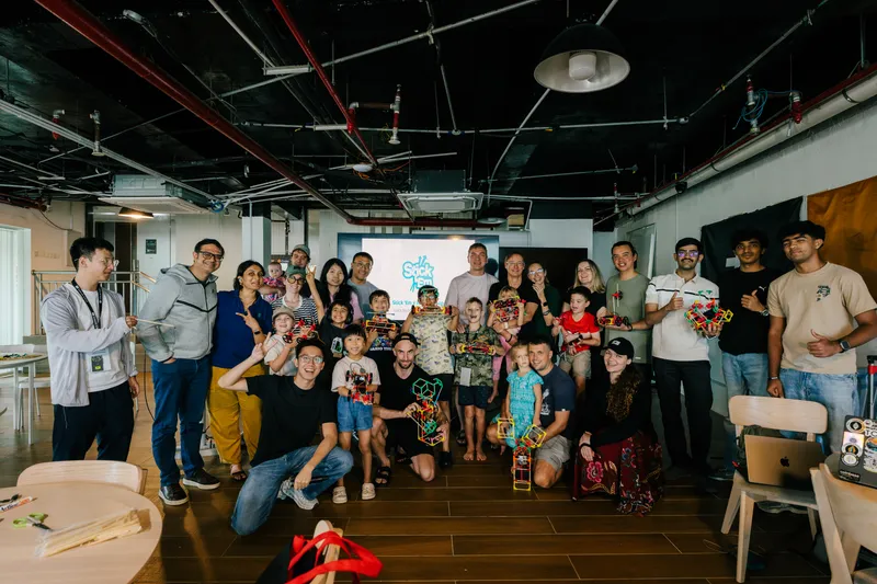 A group photo at the Stick ’Em workshop at Tanglin Community Club