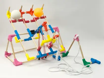 A ball frame with wires