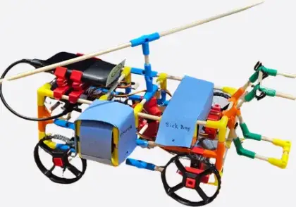 A buggy with a jousting lance