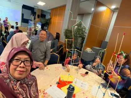 A selfie among the towers