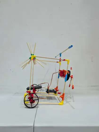A spindly creature with toothbrush limbs