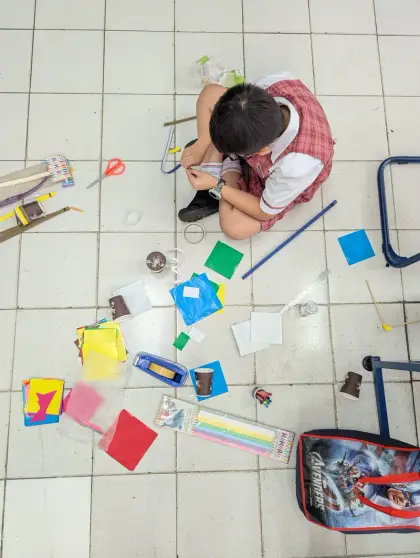 Crafting on the floor