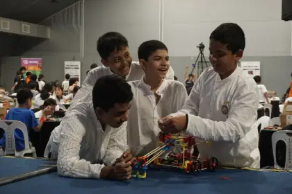 A team at work at the Global Robotics Games 2024