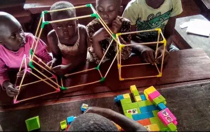 Peering through cube frames in Uganda