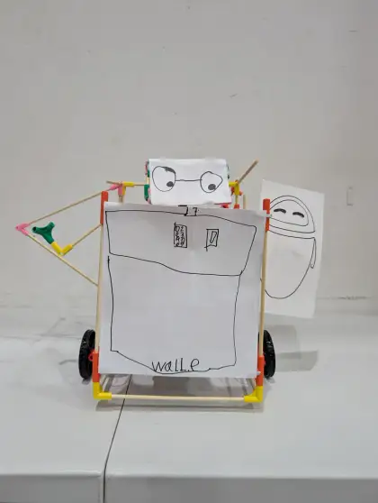 The Walle cart with flags on top