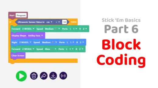 Stick ’Em Academy lesson cover: 6 block coding
