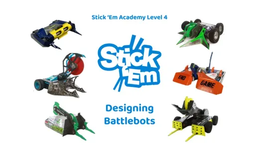 Stick ’Em Academy lesson cover: Designing Battlebots